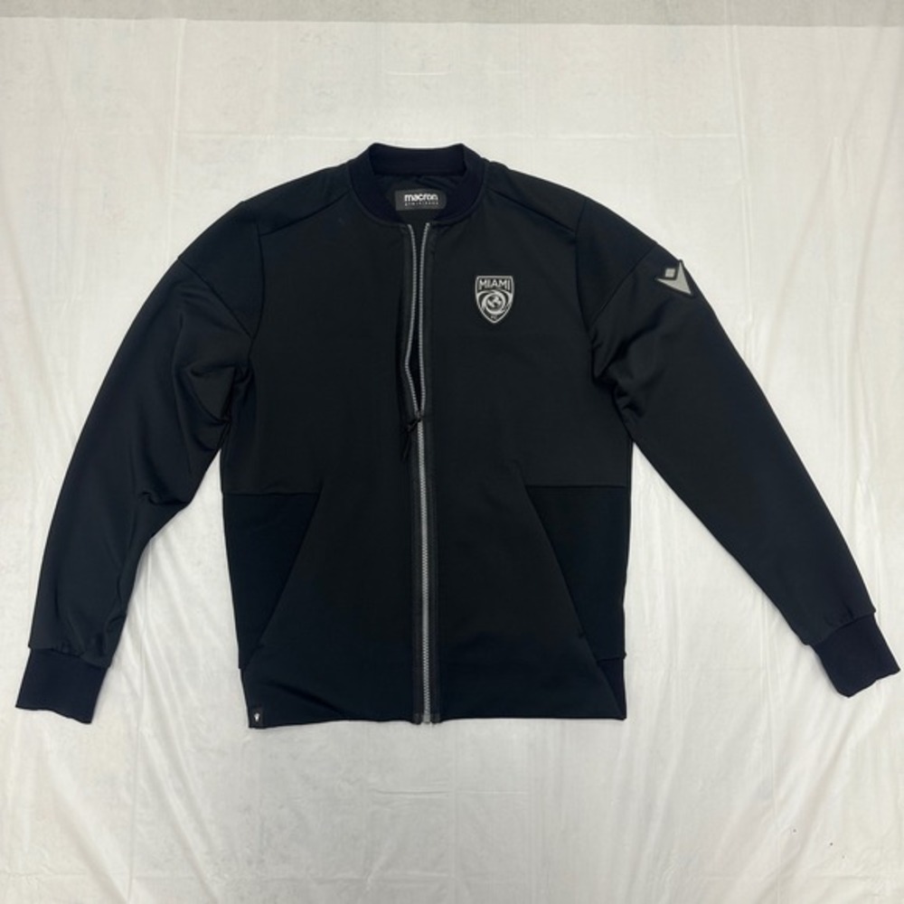 Macron Miami‎ FC  Jacket Mens Medium Black Full Zip BomberPolyester Soccer Sport
